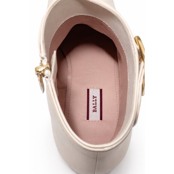 Bally Jay Buckle Womens Leather Ankle Boots Cream Size 39.5 US 9 New w/ Box Dust - Picture 10 of 16